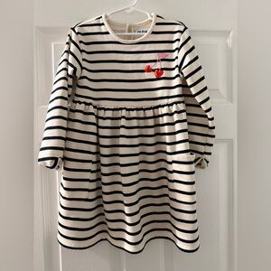 Old Navy Black and White Cuffed Sleeve Sundress